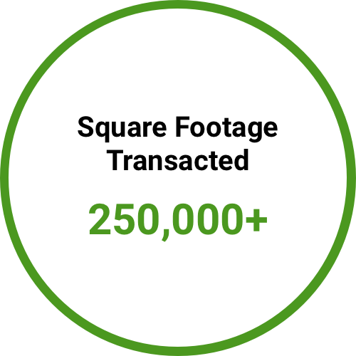 Square footage transacted 250,000+